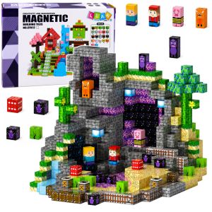 Bloques magnéticos Pixel de Lean toys con 100 piezas coloridas.