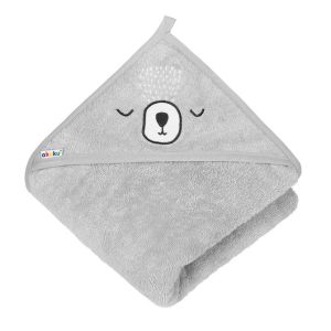 Toalla de baño con capucha gris Akuku para bebé