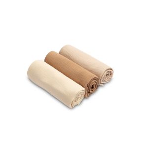 Pañales de Muselina Sensillo - Pack de 3, Color Marrón