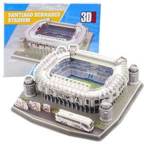 Puzzle 3D del Estadio Santiago Bernabéu en detalle con sus 101 piezas.