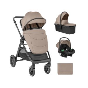 Carrito de bebé 3en1 Kikkaboo Ava Beige - Práctico y Elegante