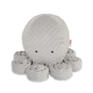 Cojín Pulpo Grande My Sweet Baby - Minky Gris con Lunares