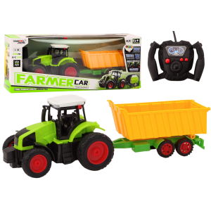 Tractor Teledirigido con Remolque Escala 1:16 Verde