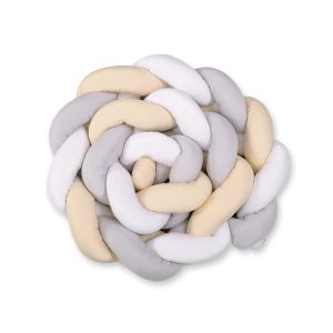 Protector de Cuna Knot Bumper XXL My Sweet Baby - Blanco, Gris, Beige
