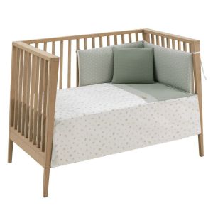 Jgo 2 Pcs.colcha I-v. Cuna 60 Calma Verde 60x120x3 Cm - Cambrass