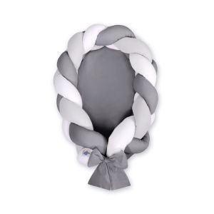 Nido trenzado 2 en 1 My Sweet Baby - Blanco y gris