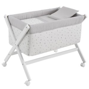 Minicuna Tijera Madera Ardi Gris/bco 55x87x74 Cm - Cambrass