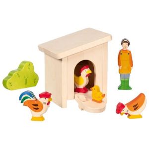 Pequeño establo de Goki con diseño atractivo y educativo.