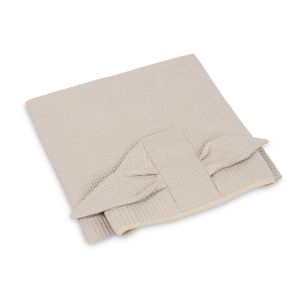 Poncho de baño Sensillo Waffle beige con capucha absorbente