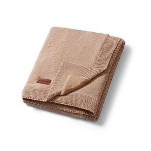 Manta de Algodón Babyono con Forro de Franela Beige Oscuro