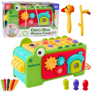 Cubo Educativo Sensorial Cocodrilo con Laberinto y Platillos