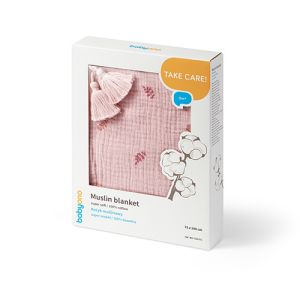 Manta Muselina Bebé 100% Algodón Rosa Babyono