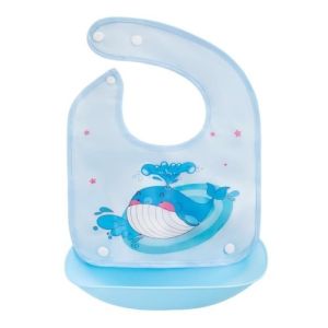 Babero con bolsillo Ballena de Bocioland - Ideal para bebés
