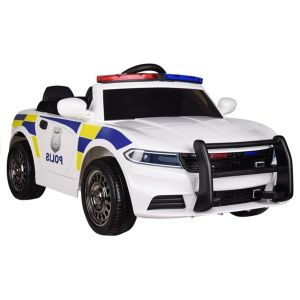 Coche Eléctrico de Policía Infantil - Blanco con Luces