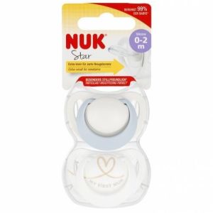 Chupetes de Silicona Nuk Star 0-2 meses - 2 Piezas