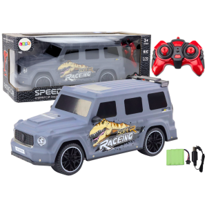 Coche de Control Remoto con Dinosaurio, Escala 1:10, Gris