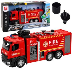 Camión de bomberos con función de agua y luces LED de Lean toys.
