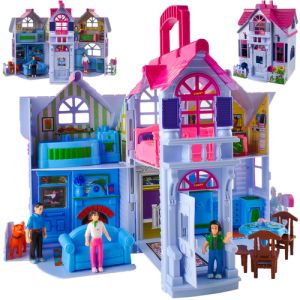 Casa de Muñecas Plegable Iso Trade con Muebles y Figuras