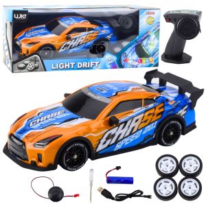 Coche Deportivo Teledirigido con Cuerpo Iluminado Naranja