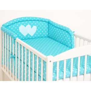 Protector de Cuna My Sweet Baby - Corazones en Turquesa