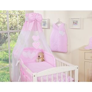 Juego de Cuna 5 Piezas My Sweet Baby con Dosel de Corazones