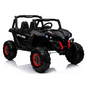 Jeep eléctrico infantil XMX603 Lean Cars negro con mando remoto, vista frontal