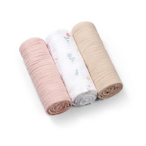 Paño de Muselina Crinkle Babyono, 100% Algodón, Rosa