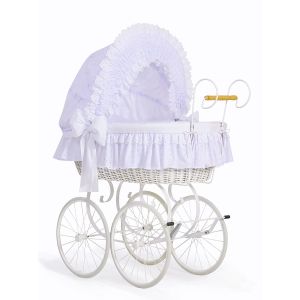 Moisés de mimbre blanco My Sweet Baby con capota ajustable