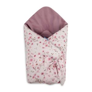 Arrullo para Bebé Velvet Bloom Rosa 75x75 – Manta Envolvente Reversible