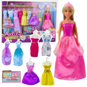Muñeca Anlily con vestido de baile elegante y accesorios