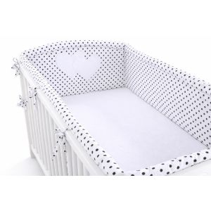 Protector de Cuna XXL My Sweet Baby - Corazones en Blanco y Negro