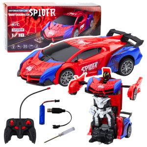 Coche Robot Araña Control Remoto 2 en 1 con Luces y Sonidos
