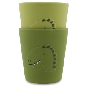 Vasos de silicona Trixie Mr. Dino 2-pack para bebés