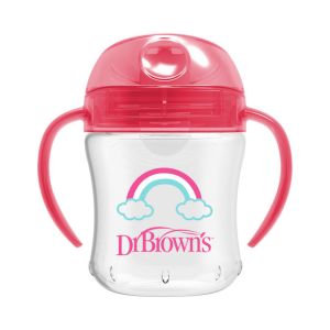 Vaso de Entrenamiento Dr brown's 180ml Rosa para Bebés 6+
