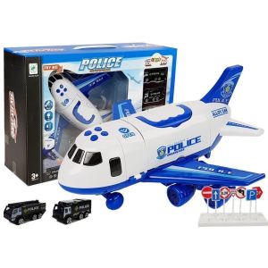 Avión de transporte policial con luces y sonidos de Lean toys