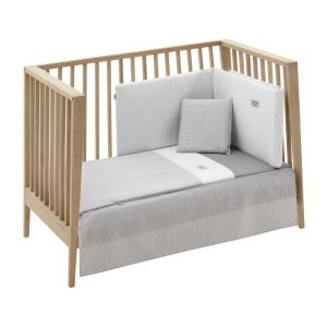 Jgo 2 Pcs.colcha I-v. Cuna 70 Vichy10 Gris 70x140x3 Cm - Cambrass