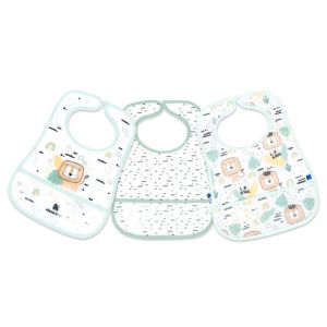 Set de Baberos de Rizo y EVA Kikkaboo Savanna Menta 3 uds