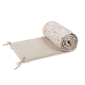 Protector de Cuna de Terciopelo Beige para Bebés Sensillo