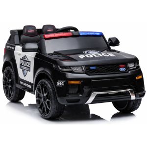 Coche Eléctrico Infantil Policía Negro con Luces y Música