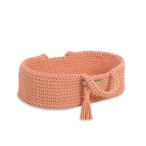 Moisés para Muñecas Boho My Sweet Baby - Cesta de Algodón Peach
