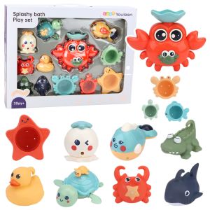 Set de Juguetes de Baño Cangrejo y Animales Marinos