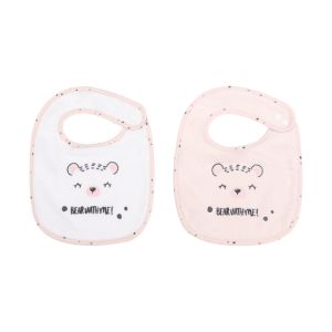 Set de 2 Baberos Bear with me Rosa Kikkaboo para Bebé