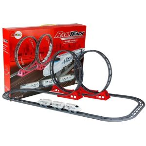 Circuito de Trenes con Dos Loops y Rotación 360°
