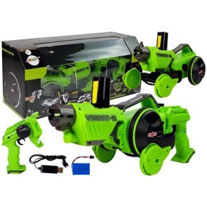Coche Lanzador de Discos de Espuma 2 en 1 Control Remoto Verde