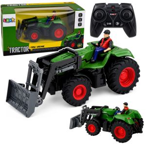 Tractor agrícola a control remoto 1:24 con bulldozer de Lean toys