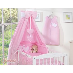 Dosel de Cuna de Tela con Corazones Rosa - My Sweet Baby