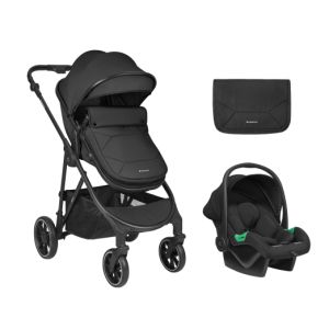Carrito de Bebé 3en1 con Asiento Transformable Negro Kikkaboo
