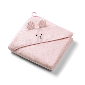 Toalla de baño con capucha Babyono de bambú 100x100 rosa
