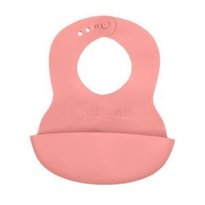 Babero Ajustable Babyono con Bolsillo Rosa para Bebés