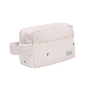 Neceser accesorios bebé Kikkaboo Hedge-hugs beige con erizos ilustrados, vista frontal